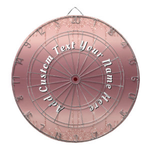 Rose Gold Glitzer Benutzerdefinierter Text - Ihr N Dartscheibe