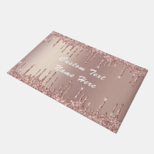 Rose Gold Glitzer Benutzerdefinierter Text Ihr Nam Fußmatte