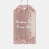 Rose Gold Glitzer Benutzerdefinierter Text Ihr Nam Geschenkanhänger (Rückseite)