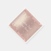Rose Gold Glitzer Benutzerdefinierter Text Ihr Nam Serviette (Ecke)