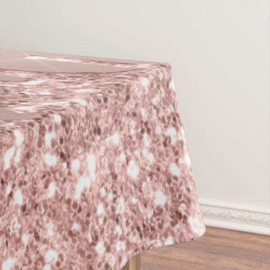 Rose Gold Glitzer Benutzerdefinierter Text Ihr Nam Tischdecke (Beispiel)