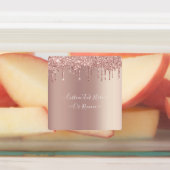 Rose Gold Glitzer Benutzerdefinierter Text Ihre Na Etiketten (Befestigt)