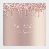 Rose Gold Glitzer Benutzerdefinierter Text Ihre Na Etiketten (Design 1)