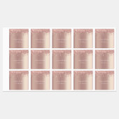 Rose Gold Glitzer Benutzerdefinierter Text Ihre Na Etiketten (Blatt)