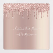 Rose Gold Glitzer Benutzerdefinierter Text Ihre Na Etiketten (Design 2)