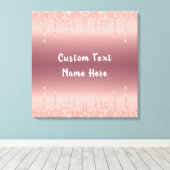Rose Gold Glitzer Benutzerdefinierter Textname Can Leinwanddruck (Insitu (Holzboden))