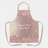 Rose Gold Glitzer Benutzerdefinierter Textname Ihr Schürze (Vorderseite)