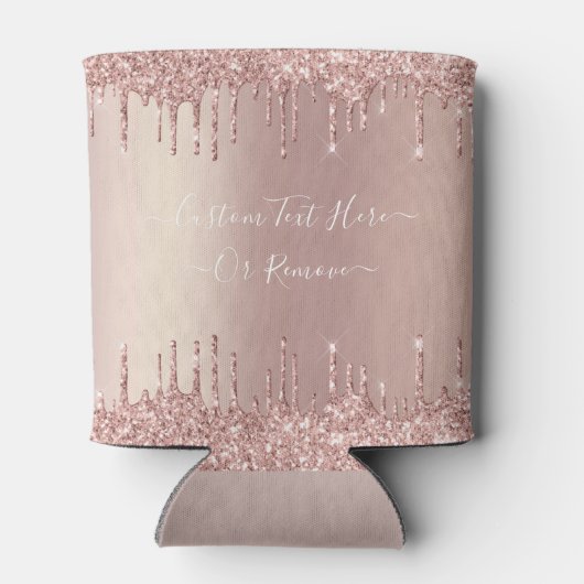 Rose Gold Glitzer Benutzerdefinierter Textname kan Dosenkühler (Rückseite)
