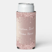 Rose Gold Glitzer Benutzerdefinierter Textname kan Selters Dosenkühler (Seltzer Vorderseite)
