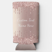 Rose Gold Glitzer Benutzerdefinierter Textname kan Selters Dosenkühler (Rückseite)