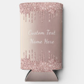 Rose Gold Glitzer Benutzerdefinierter Textname kan Selters Dosenkühler (Vorderseite)