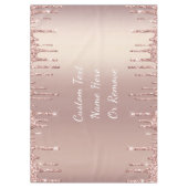 Rose Gold Glitzer Benutzerdefinierter Textname Tab Tischdecke (Vorderseite)