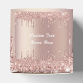 Rose Gold Glitzer Benutzerdefinierter Textname Vor Geschenkschachtel (Oben)