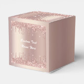 Rose Gold Glitzer Benutzerdefinierter Textname Vor Geschenkschachtel (Rückseite)