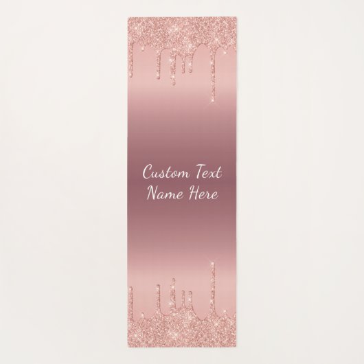 Rose Gold Glitzer Benutzerdefinierter Textname Yog Yogamatte (Rückseite)