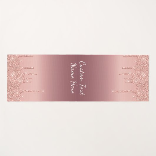 Rose Gold Glitzer Benutzerdefinierter Textname Yog Yogamatte (Vorderseite (Horizontal))