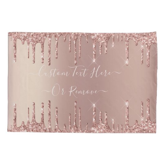 Rose Gold Glitzer benutzerdefinierter Textpilz Kissenbezug (Rückseite)