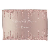 Rose Gold Glitzer benutzerdefinierter Textpilz Kissenbezug (Vorderseite)