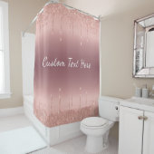 Rose Gold Glitzer Benutzerdefinierter Texturduschv Duschvorhang (Beispiel)