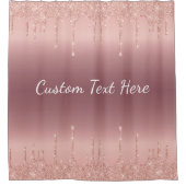 Rose Gold Glitzer Benutzerdefinierter Texturduschv Duschvorhang (Vorderseite)