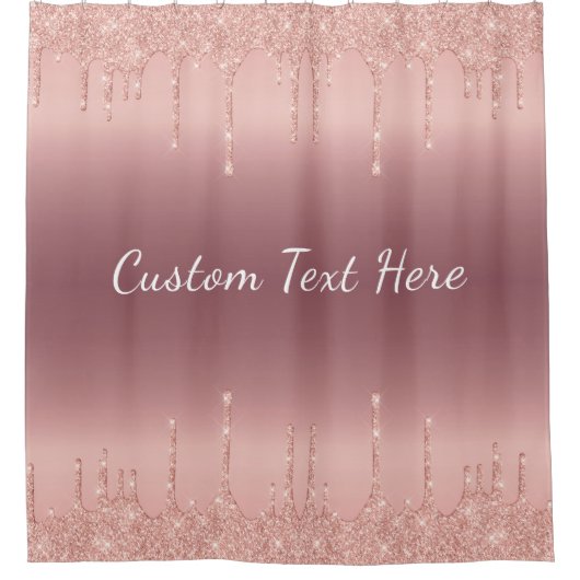 Rose Gold Glitzer Benutzerdefinierter Texturduschv Duschvorhang (Vorderseite)