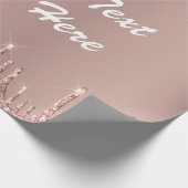 Rose Gold Glitzer - benutzerdefiniertes Textnamens Geschenkpapier (Ecke)