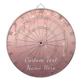 Rose Gold Glitzer Benutzerdefiniertes Texttabart-M Dartscheibe (vorne)