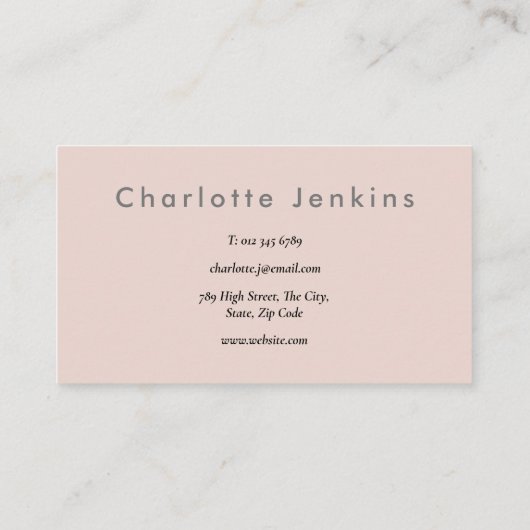 Rose Gold Glitzer Berufliche Visitenkarte (Rückseite)