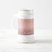Rose Gold Glitzer Bierstein mit benutzerdefinierte Bierglas (Vorderseite Links)