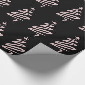 Rose Gold Glitzer & Black Christmas Tree Muster Geschenkpapier (Ecke)