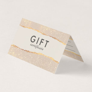 Rose Gold Glitzer & Black Modern Geschenkgutschein