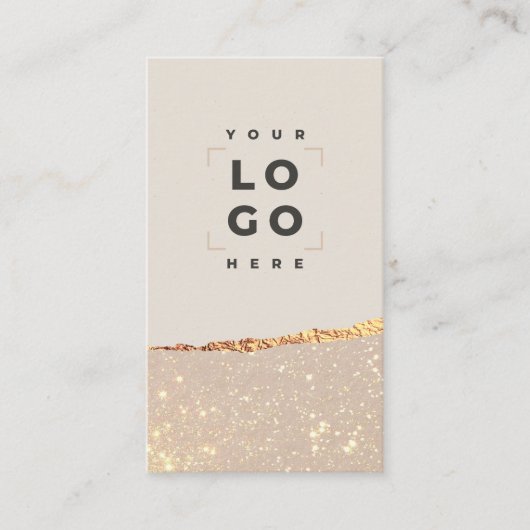 Rose Gold Glitzer & Black Modern Geschenkgutschein Visitenkarte (Vorderseite)