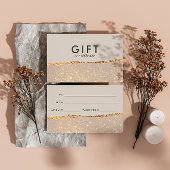 Rose Gold Glitzer & Black Modern Geschenkgutschein Visitenkarte