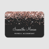 Rose Gold Glitzer Black Namensschild (Vorderseite)
