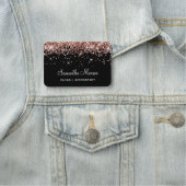 Rose Gold Glitzer Black Namensschild (Beispiel)