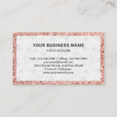 Rose Gold Glitzer Black Pink Damask Kuchen Bäckere Visitenkarte (Rückseite)