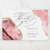 Rose Gold Glitzer Black Script Hochzeit Vielen Dan Schaumweinetikett (Einzelnes Label)