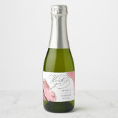 Rose Gold Glitzer Black Script Hochzeit Vielen Dan Schaumweinetikett (Vorderseite)