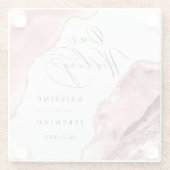 Rose Gold Glitzer Black Script Luxury Hochzeit Glasuntersetzer (Rückseite)