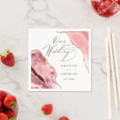 Rose Gold Glitzer Black Script Luxury Hochzeit Serviette (Beispiel)