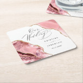 Rose Gold Glitzer Black Script Luxury Wedding Squa Rechteckiger Pappuntersetzer (angewinkelt)