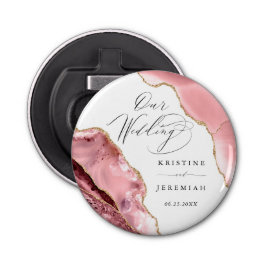 Rose Gold Glitzer Black Script Luxury Wedt Bott Flaschenöffner