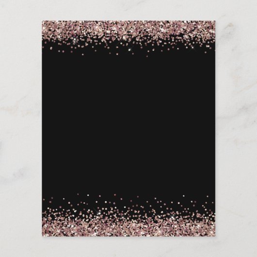 Rose Gold Glitzer Black Verlobung Dank (Rückseite)