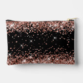 Rose Gold Glitzer Black Zubehörtasche (Rückseite)