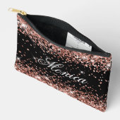 Rose Gold Glitzer Black Zubehörtasche (Offen)