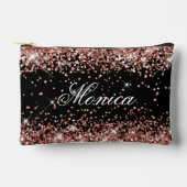 Rose Gold Glitzer Black Zubehörtasche (Vorderseite)