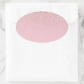 Rose Gold Glitzer Blank Template Moderne Elegant Ovaler Aufkleber (Tasche)