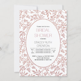 Rose Gold Glitzer Blätter Hochzeit Brautparty Einladung