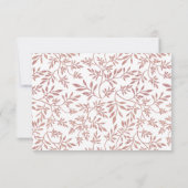 Rose gold Glitzer Blätter moderne Hochzeit RSVP (Rückseite)