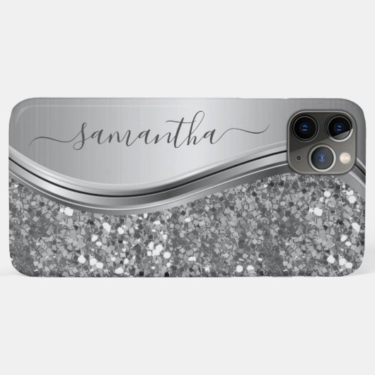 Rose Gold Glitzer Blenden Handgeschriebener Name b Case-Mate iPhone Hülle (Rückseite (Horizontal))